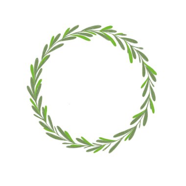 Boş çerçeve, ormanın doğal temasını oluşturur. Beyaz arkaplanda izole illüstrasyon