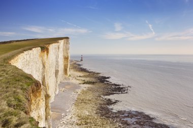 İngiltere'nin güney kıyısında Beachy Head, uçurumlar