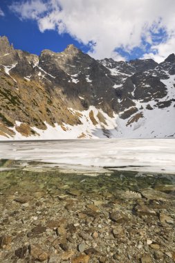 Bahar Polonya Tatra Dağları'nda açık göl