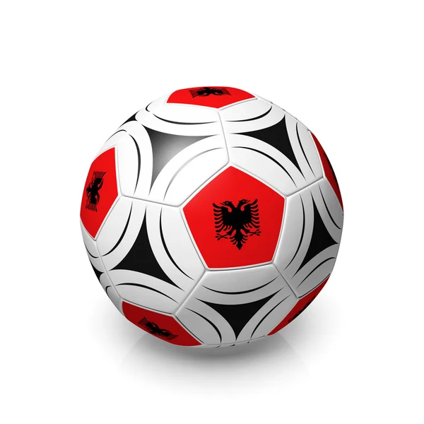 足球与阿尔巴尼亚国旗 — 图库照片