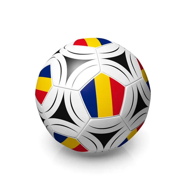Fußball mit rumänischer Flagge — Stockfoto