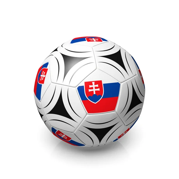 足球与斯洛伐克国旗 — 图库照片