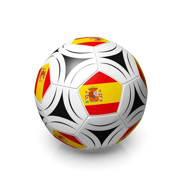 足球与西班牙国旗 — 图库照片