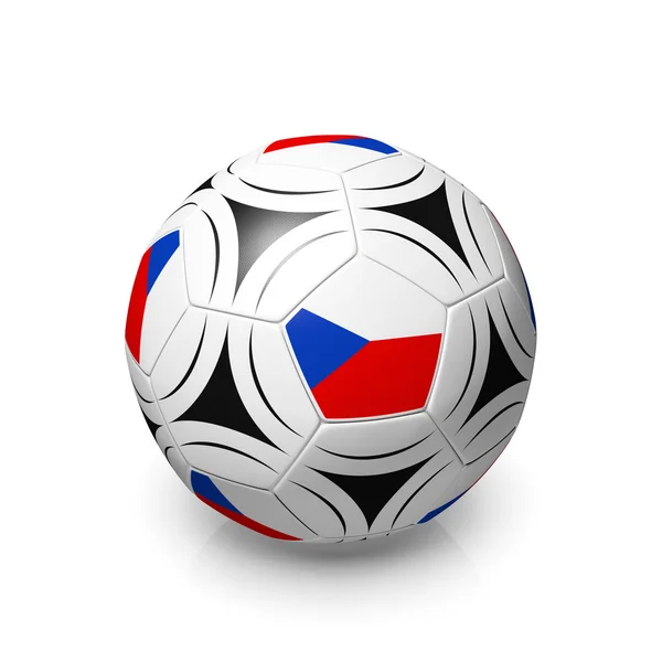 Ποδόσφαιρο με μια σημαία της Τσεχίας — Φωτογραφία Αρχείου