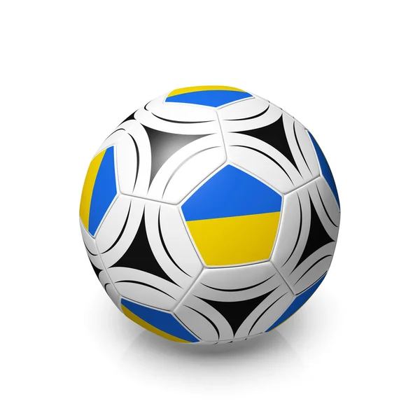 Voetbal met een Oekraïense vlag — Stockfoto