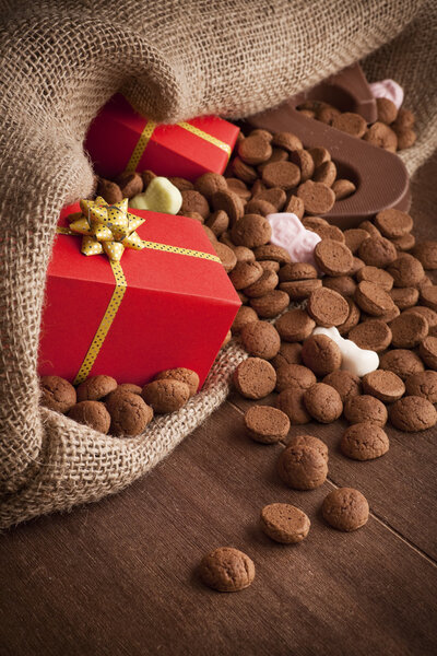 Bag with treats, for traditional Dutch holiday 'Sinterklaas'