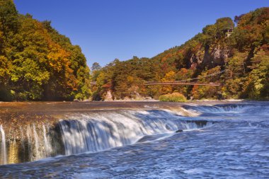 The Fukiware Falls in Japan in autumn clipart