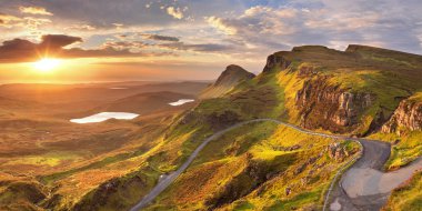 güneş doğarken quiraing, Isle of skye, İskoçya