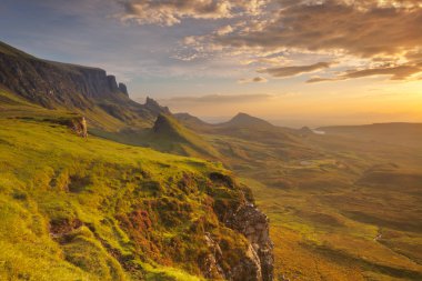 güneş doğarken quiraing, Isle of skye, İskoçya