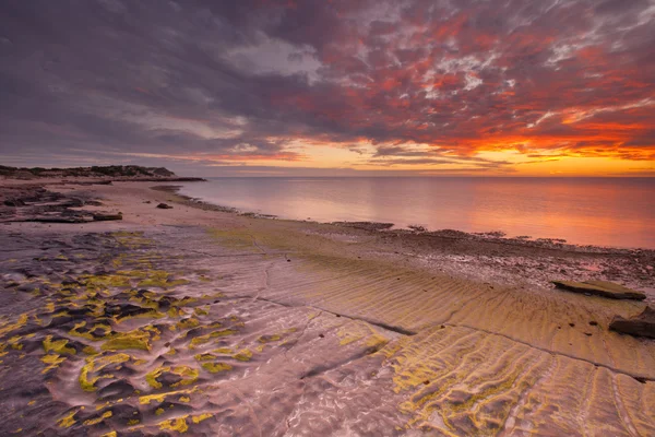 Puesta de sol en la costa de Cape Range NP, Australia Occidental — Foto de Stock