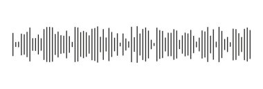 Dalga biçimi kalıbı. Mobil kurye, podcast çevrimiçi radyo, uygulama, müzik çalar arayüzü için element. Sesli mesaj, eşitleyici sembolü. Ses konuşması ses dalgası simgesi. - Evet. Vektör illüstrasyonu