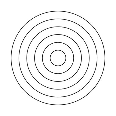 Yuvarlak diyagram beş segmente bölündü. 5 eşmerkezli çemberin koçu. Alışkanlık takip cihazı, hayat çarkı. Kutup şebekesi grafik kağıdı. Hayat boş. Vektör illüstrasyonu