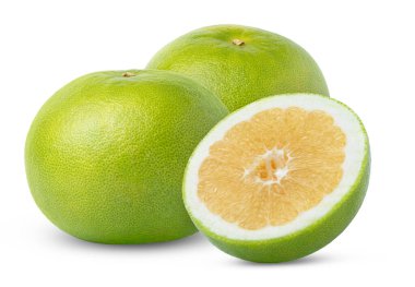İki tatlı greyfurt ya da oroblanco, pomelo, pomelit meyvesi ve yarım tatlı greyfurt. Yüksek kalite fotoğraf