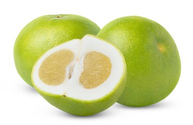 İki greyfurt şekeri, pomelit, pomelo, oroblanco meyvesi yarım greyfurt şekeri ve kırpma yolu. Yüksek kalite fotoğraf