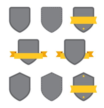 Dizi boş kalkan logo - izole illüstrasyon