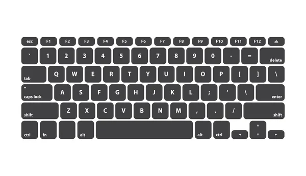 Black Keyboard Stroke QWERTY - Isolated Vector Illustration — Stock Vector