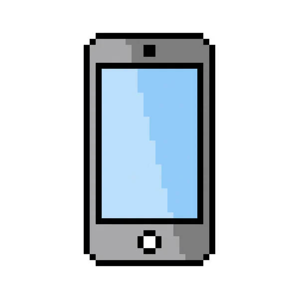 Pixel Phone Mobile Cell - Ilustración vectorial aislada — Vector de stock