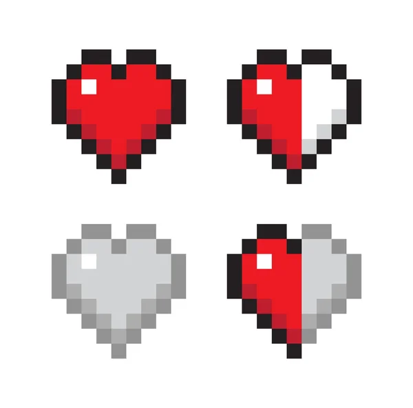 Piksel kalpler 8 bit - izole vektör çizim seti