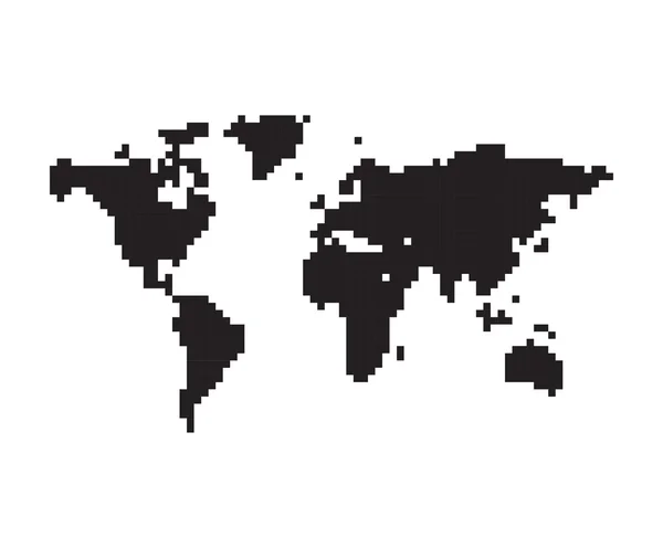 Carte du monde pixellisée Illustration vectorielle isolée — Image vectorielle