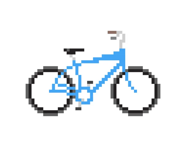 Pixeled blue bicycle - Isolated Vector Illustration — Stock Vector