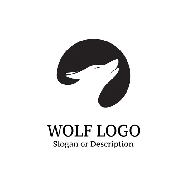 Wolf logo şirket - izole vektör çizim için siyah daire