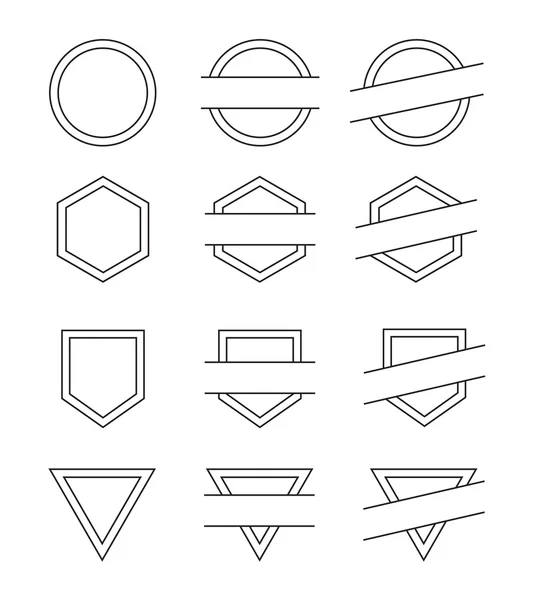 Boş Vintage çerçevelerin Logo - izole vektör çizim ayarla