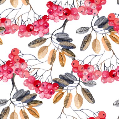 Suluboya rowan dalları arka plan.