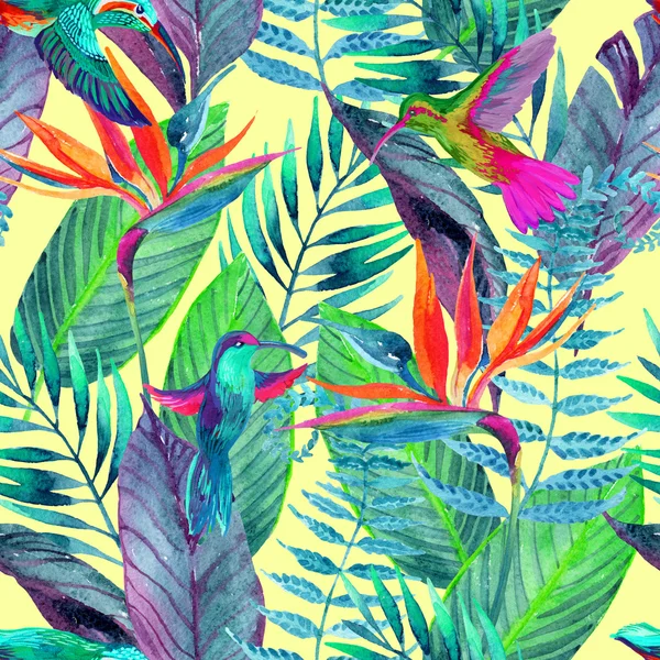 Patrón sin costuras de la selva tropical. Fondo de diseño floral . —  Fotos de Stock