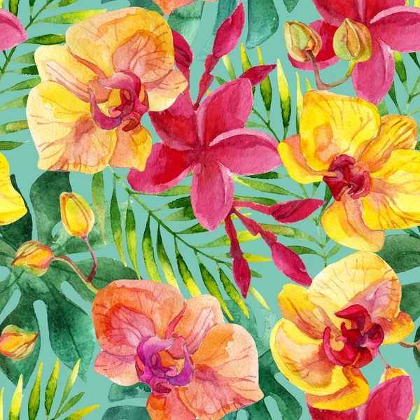 Watercolor floral seamless pattern — Stock Photo, Image