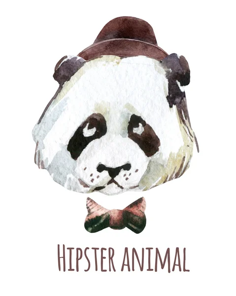 Panda huvud akvarell — Stockfoto