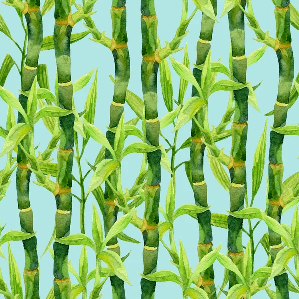 Bamboo watercolor seamless pattern — Stock Photo, Image