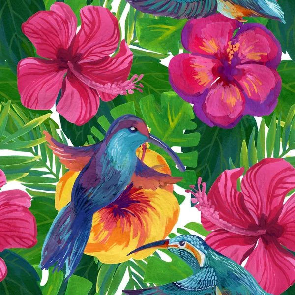 Hand painted hibiscus flower — Stock Photo, Image