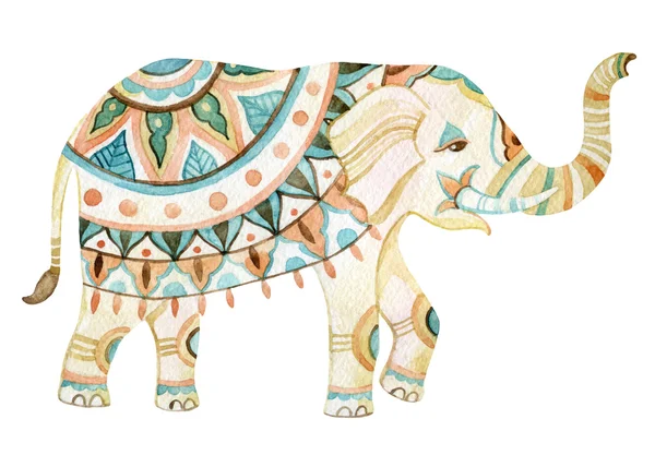 Indischer Elefant Aquarell Illustration — Stockfoto