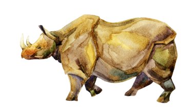 Gergedanlar beyaz arkaplanda izole edilmiş