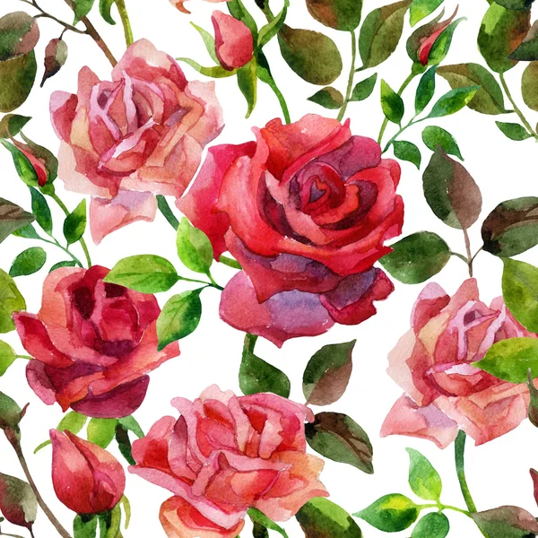 Red roses seamless pattern. — Stock Photo, Image