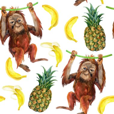 Orangutan bebek seamless modeli.