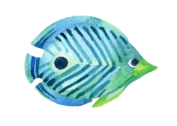 Butterfly fish. Watercolor. — Stock Photo, Image