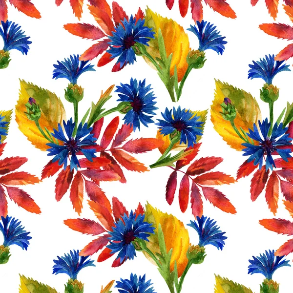 Akvarell blommönster, textur med blommor. — Stockfoto