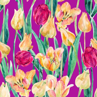 Sulu boya canlı Lale alan eski yel değirmenleri ile