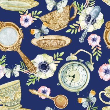 Sulu Boya çay Seamless Modeli