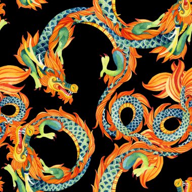 Çince Dragon seamless modeli.
