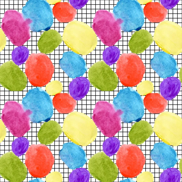 Colorful watercolor stains and grunge texture seamless pattern — Stock Photo, Image