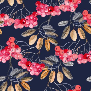 Suluboya rowan dalları arka plan.