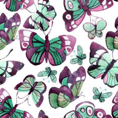 Güzel suluboya kelebekler