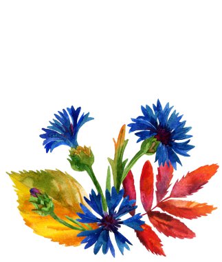 Çiçek suluboya kartı