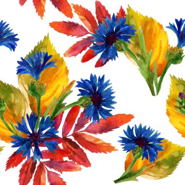 Suluboya çiçek desenli, çiçekli doku. 