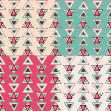 soyut suluboya üçgen seamless modeli