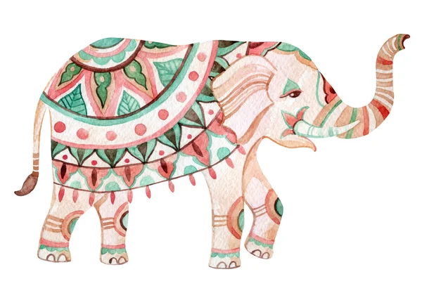 Indischer Elefant Aquarell Illustration — Stockfoto