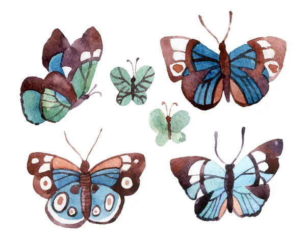 Aquarell Schmetterling Set — Stockfoto