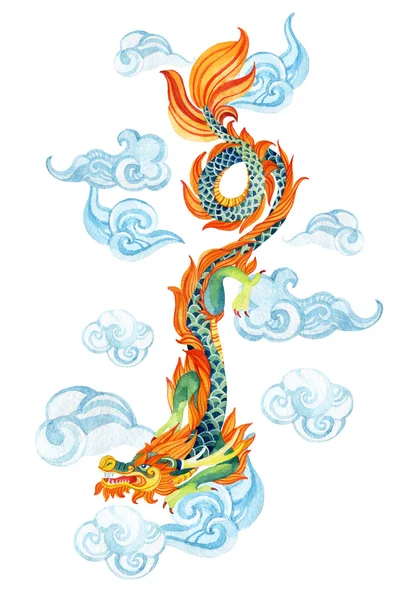 Dragon chinois. Illustration dragon asiatique — Photo